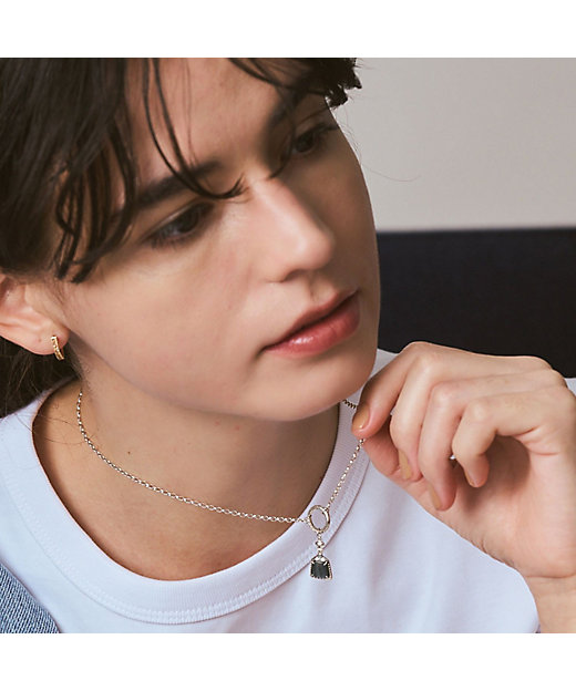 シルバーラブラドライト／オニキスチャーム | agete/アガット | 三越