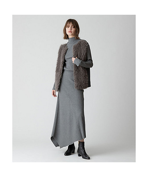 ジャガードフェイクファーコンビニットジレ | allureville (Women