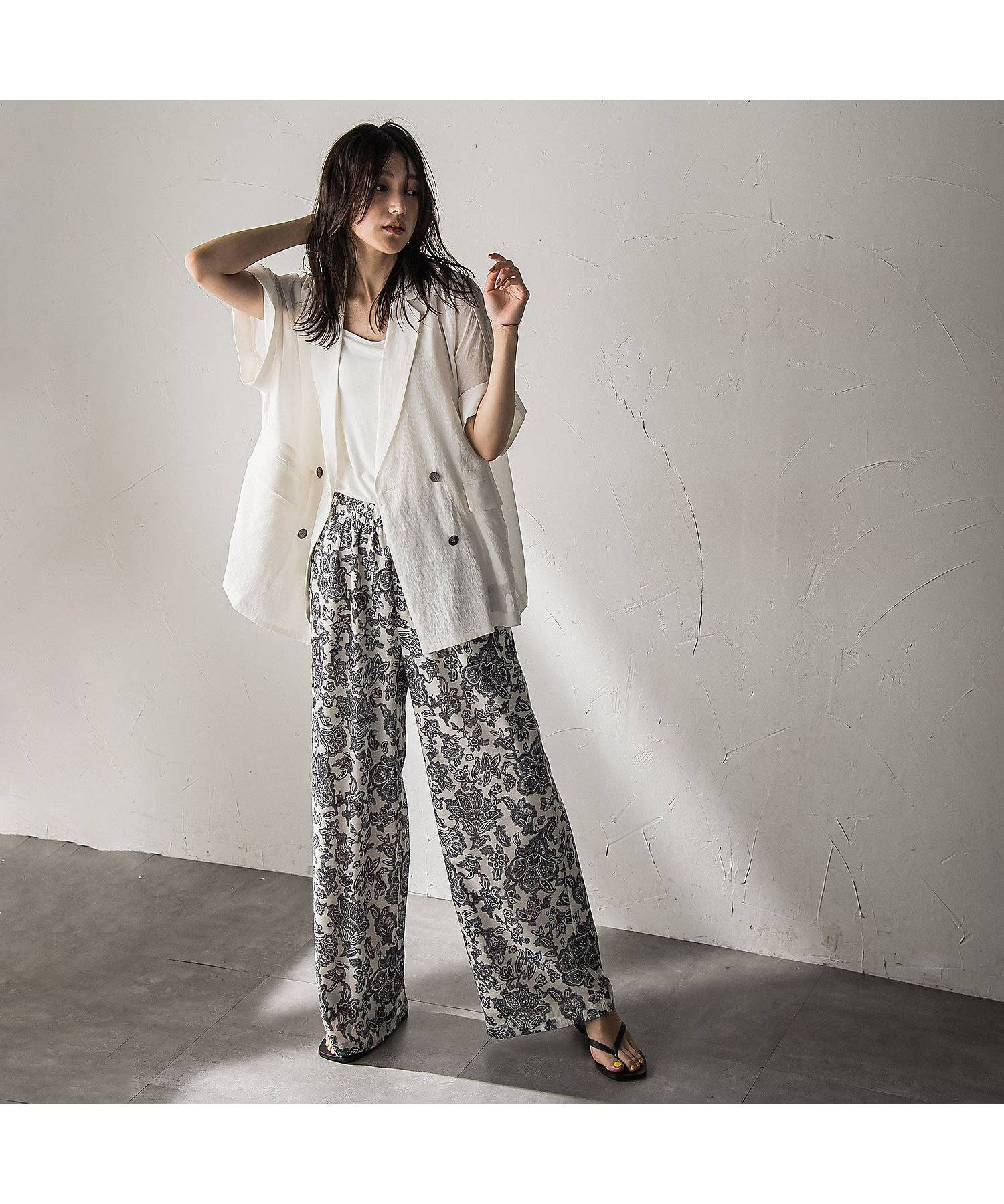 い*ご様 Mahf イージーパンツ ペイズリー柄 ペイズリー柄イージー