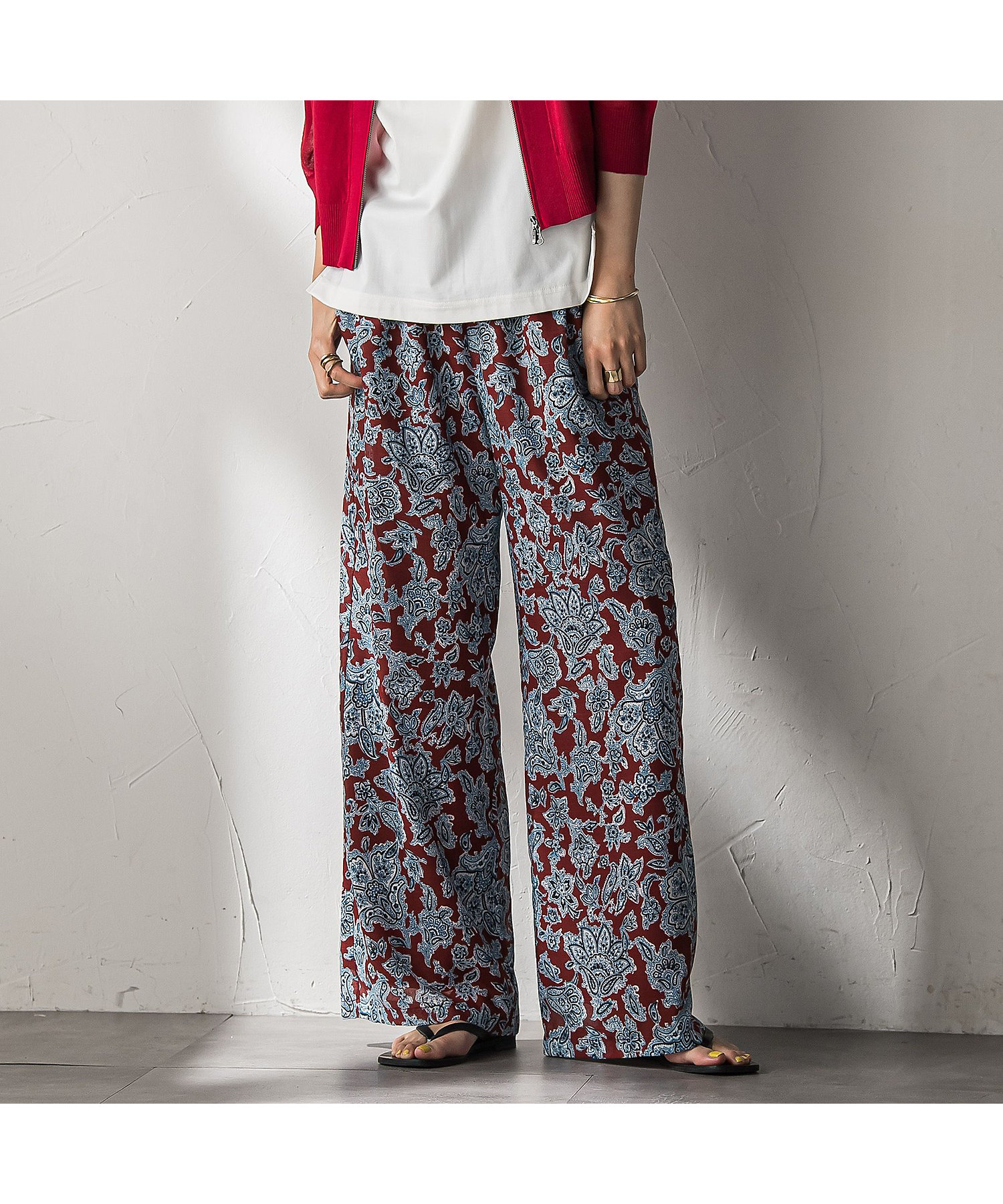 い*ご様 Mahf イージーパンツ ペイズリー柄 ペイズリー柄イージー