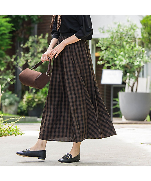 ギンガムチェックスカート≪セットアップ対応／手洗い可能