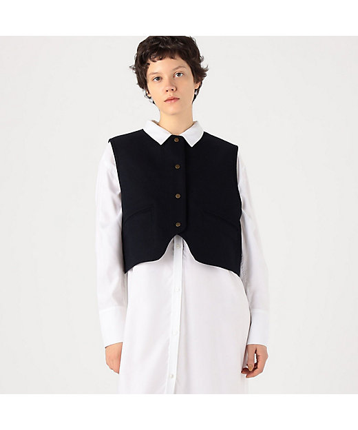 ダブルクロスヘビーメルトン ショートベスト | maison TOMORROWLAND