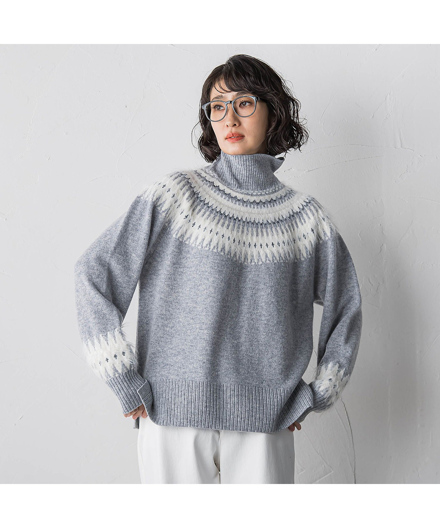 美品☆HERMES☆カシミヤ☆フェアアイル☆チュニック☆ニット HERMES