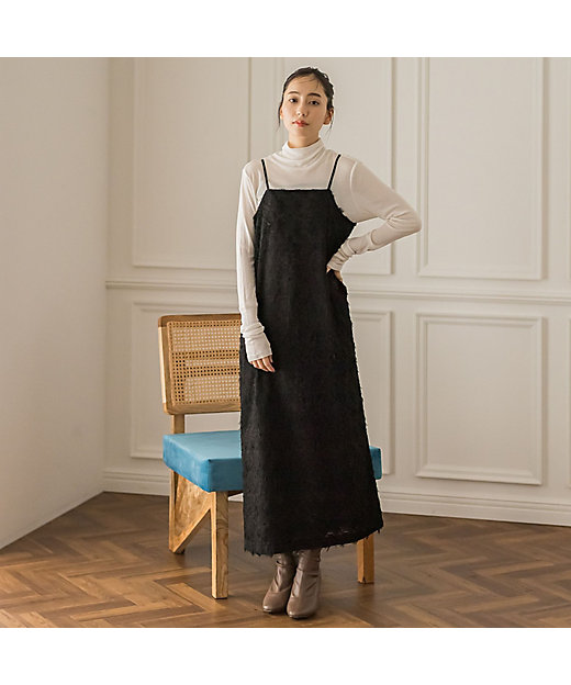 ハウンドトゥースカットジャガードワンピース≪洗濯機で洗える