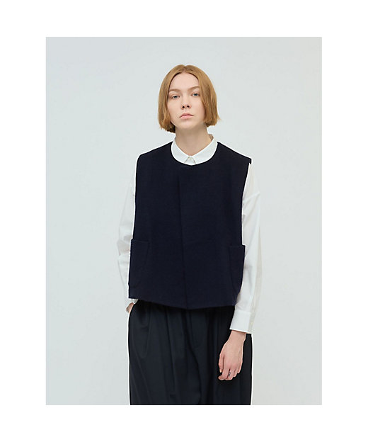 mizuiro ind ポケット付きクルーネックベスト | mizuiro ind