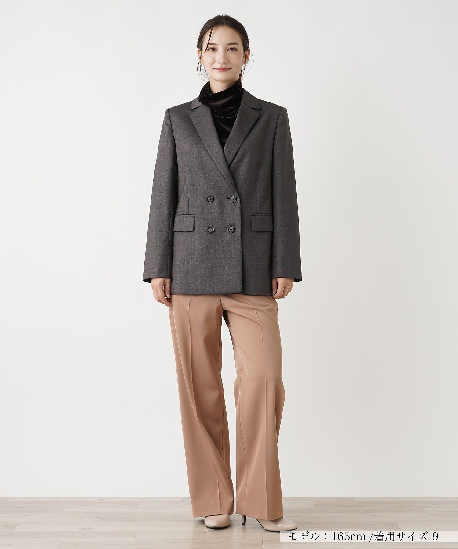 ニューヨーカーベージュ ヘリンボーン ダブルジャケット