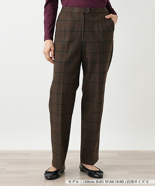 チェック柄テーパードパンツ【Leilian WHITE LABEL