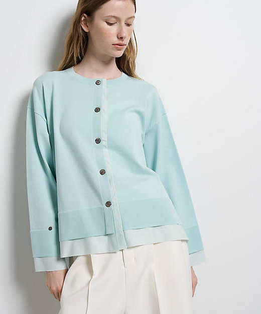 シャツトリムニットコンビカーディガン | LANVIN en Bleu (Women