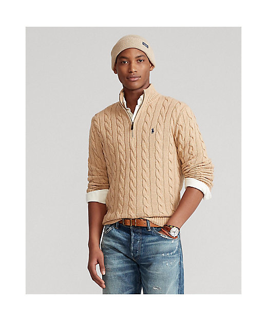ラルフローレン ジップニット XS メンズ RalphLauren ケーブルニット
