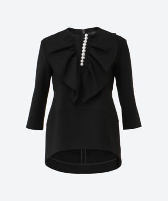 ボリュームラッフルパールスリットラインブラウス YCB－425