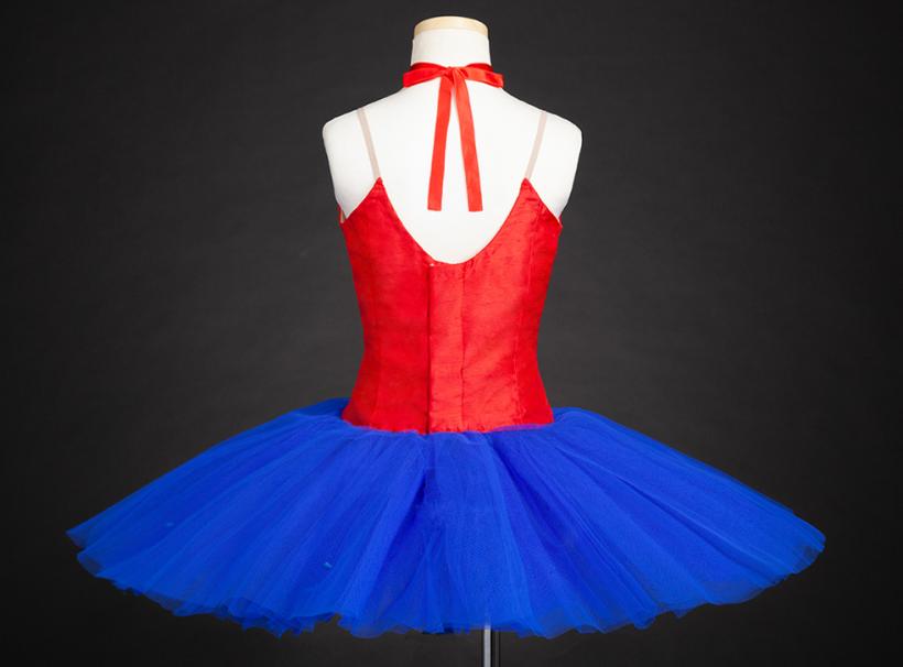 バレエ衣裳/ジュニア 濃赤2着&朱赤2着 4着セット 頭飾り付き バレエ