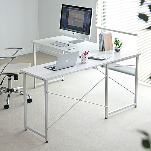 L字型デスク 幅150cm+90cm ホワイト 100-DESKH011W【イス王国】