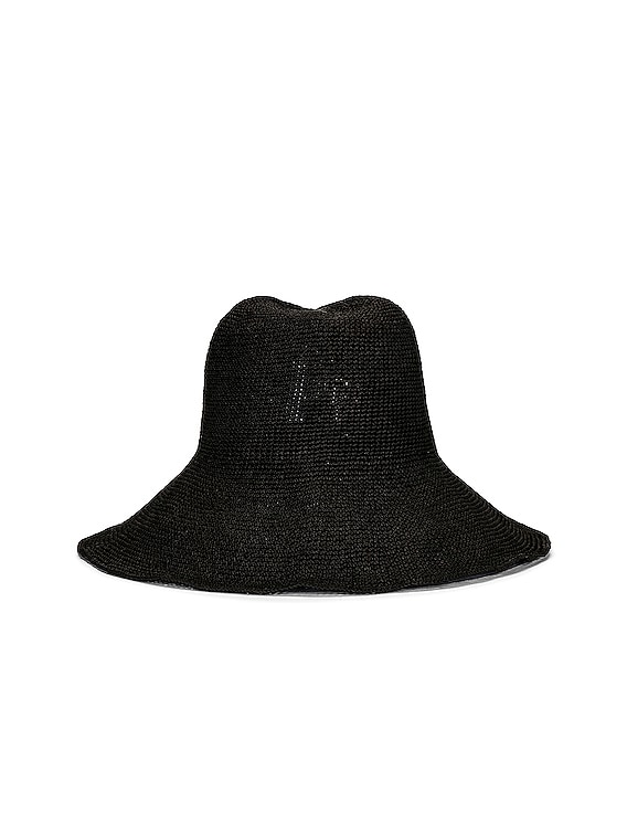Toteme Paper Straw Hat in Black | FWRD