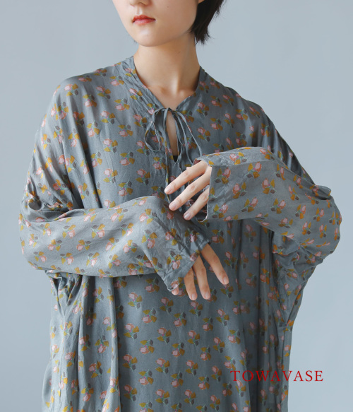 TOWAVASE トワヴァーズ シルク花柄 ドレス Louis