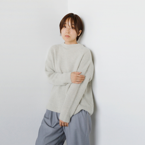 evam eva エヴァムエヴァ カシミヤ 畦編み ニット プルオーバー