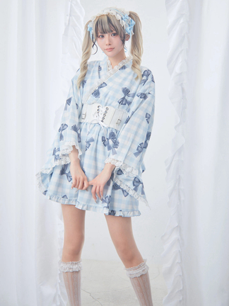 Bemqinギンガムリボン浴衣ワンピース - Ank Rouge(アンクルージュ)の