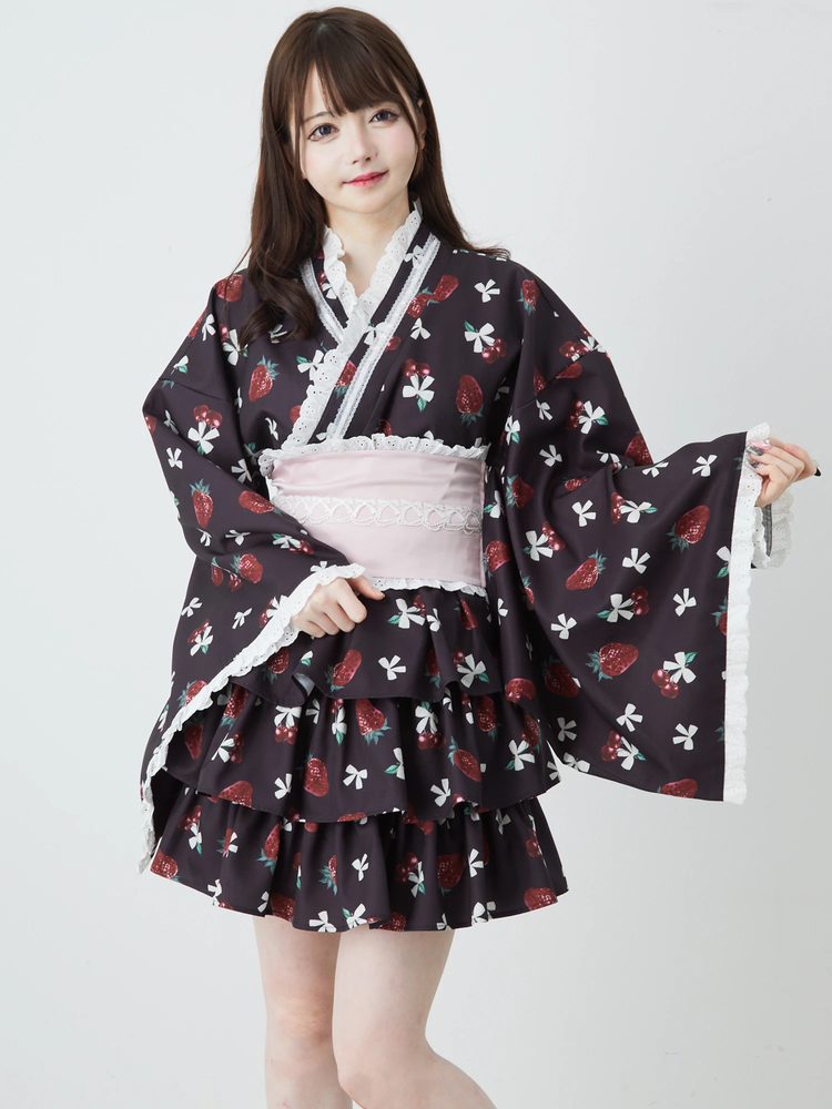 cherry berry princess 浴衣ワンピース - Ank Rouge(アンクルージュ)の