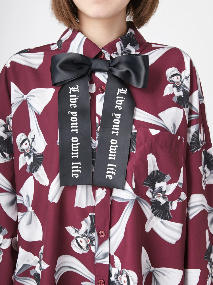 エンジェルリボンプリントBigシャツ - Jamie エーエヌケー(ジェイミー