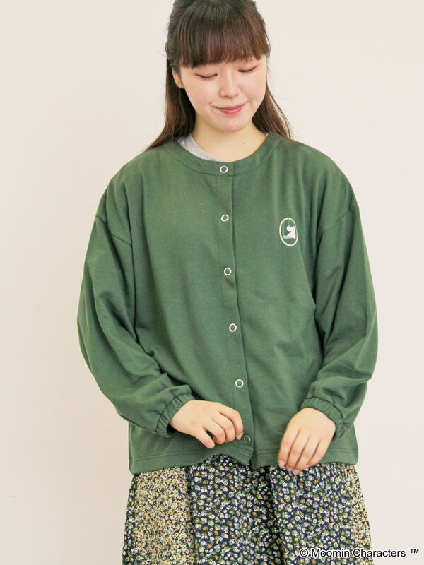 セール】 【MOOMIN×Samansa Mos2】ミニ裏毛カーディガン（グリーン
