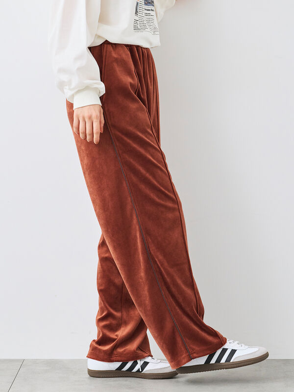 セール】 ラビットベロアイージーパンツ（グレー/ブラック/ダーク