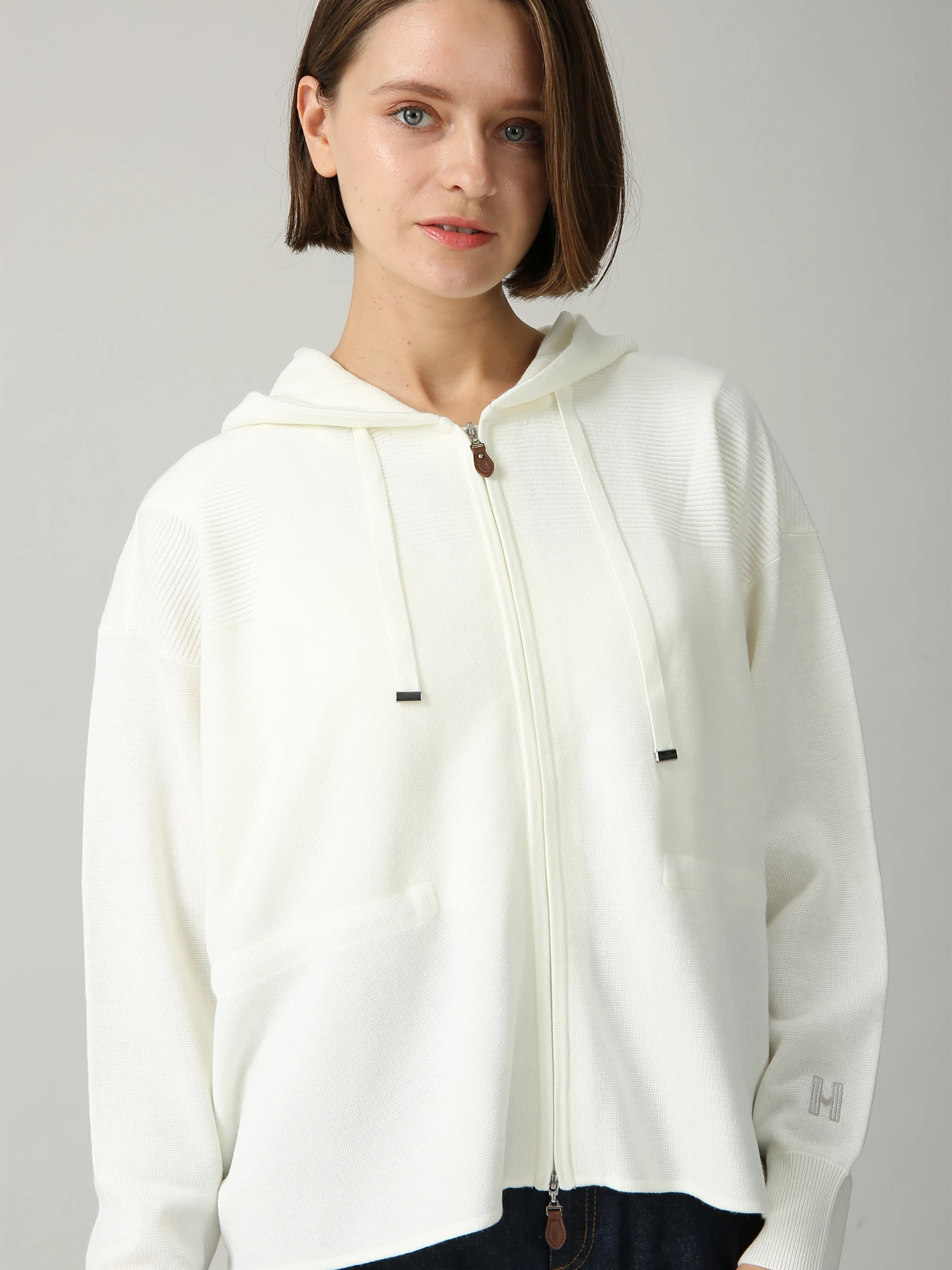 シックスディーブ ミラノリブ ニット パーカー カーディガン フーディ