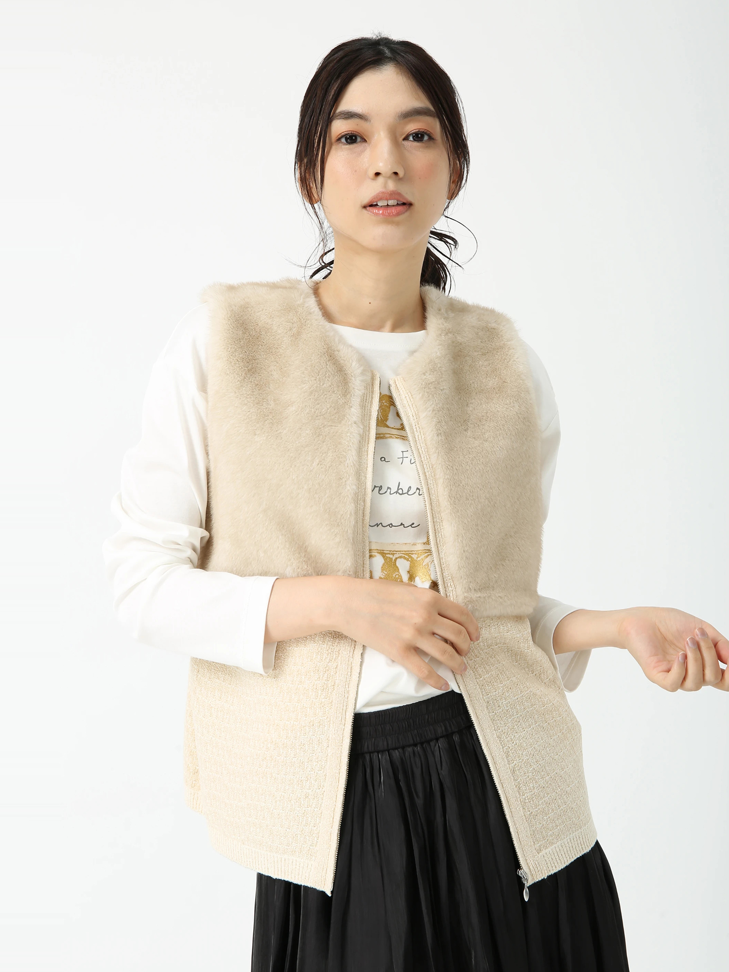 ミキシングファー ジレ ベスト ｜ PINORE（ピノーレ）｜.K online