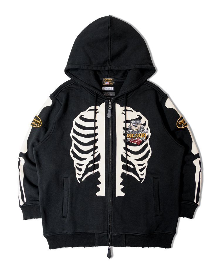 VANSON×GALFY×JACKROSE】骨犬 Zip Hoodie(MENS)｜ファッション通販