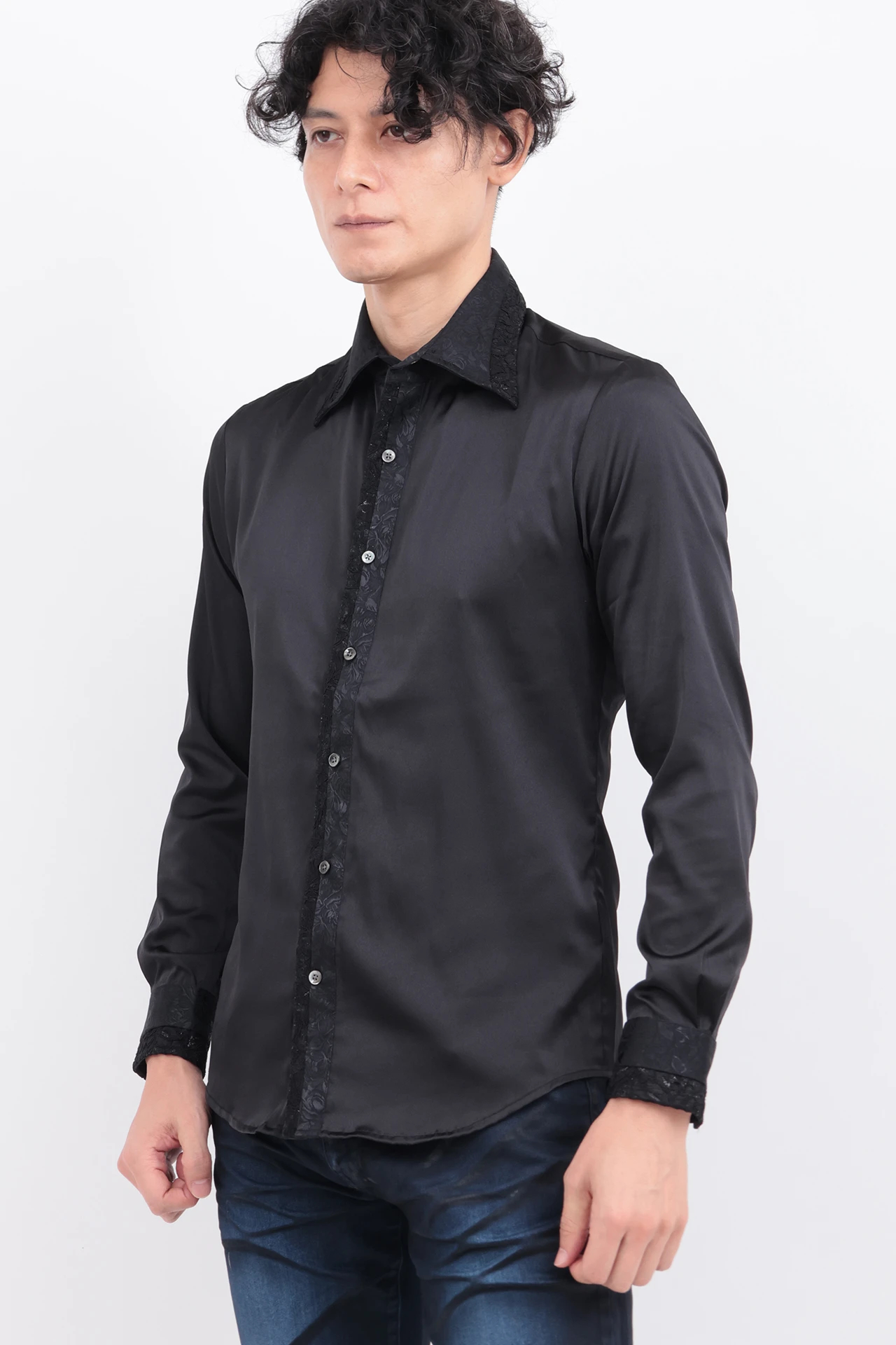 TORNADO MART∴レースアクセント ストール付きシャツ / TORNADO MART