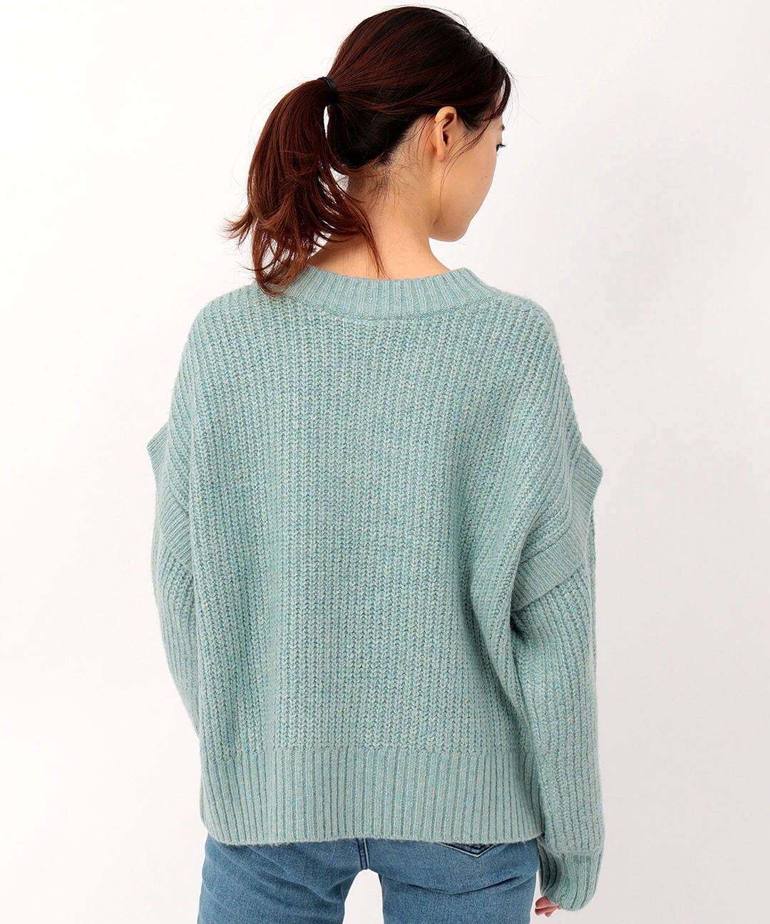 リブ付きVネックニットプルオーバー / ニット・セーター | エスニック