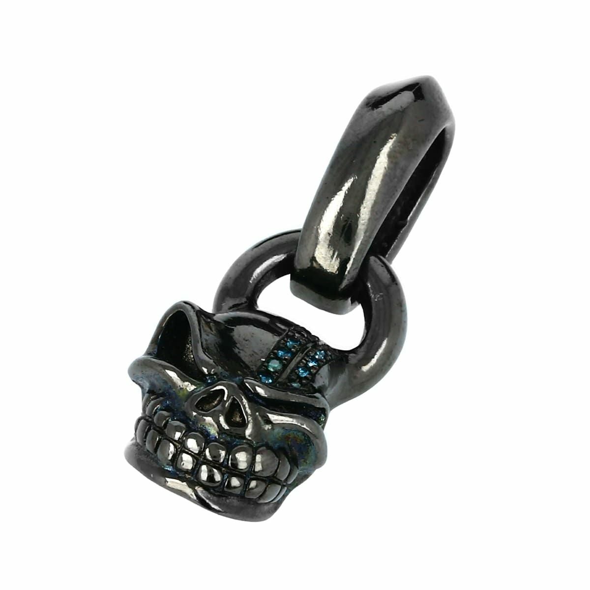 スターリンギア マイクロスカルペンダント ブラック w/2ラインブルー