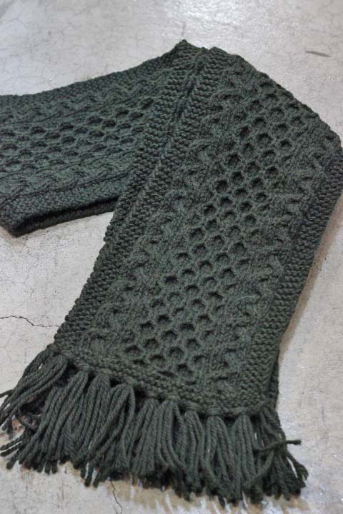 INVERALLAN」 12A HANDKNIT SOLID MUFFLER Col. Loden インバーアラン