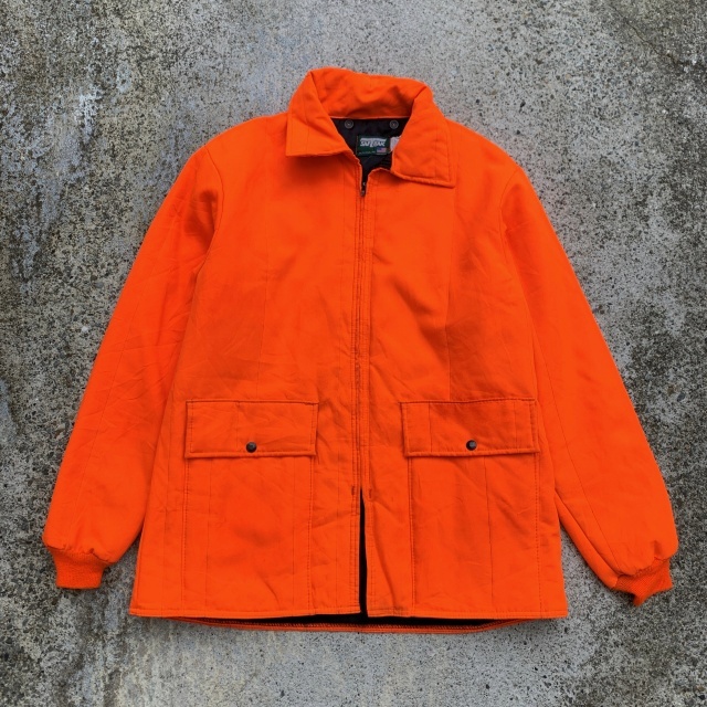 L/XL】USA製 SAFTBAK ハンティングジャケット オレンジ 無地