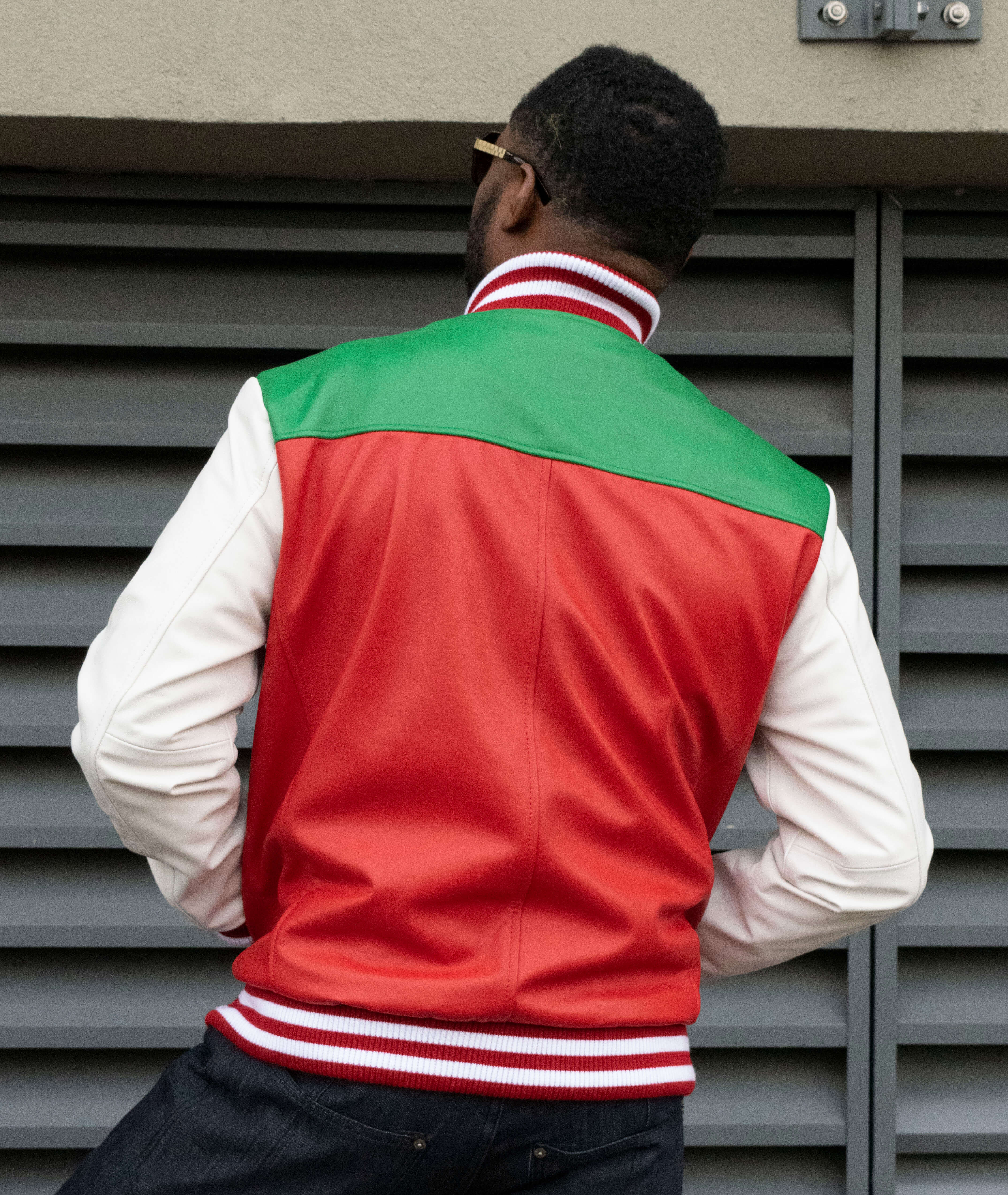 Three Color Combination Leather Jacket #3477 – Jakewood