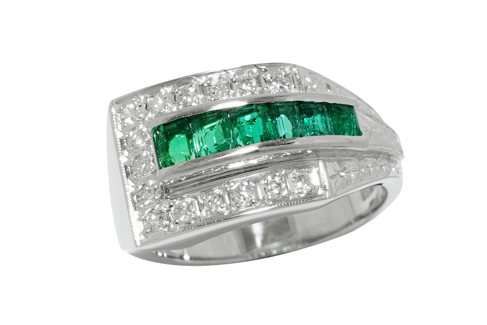 Emerald Pt900エメラルド ダイヤモンドリング (NO.48983) – JEX宝石