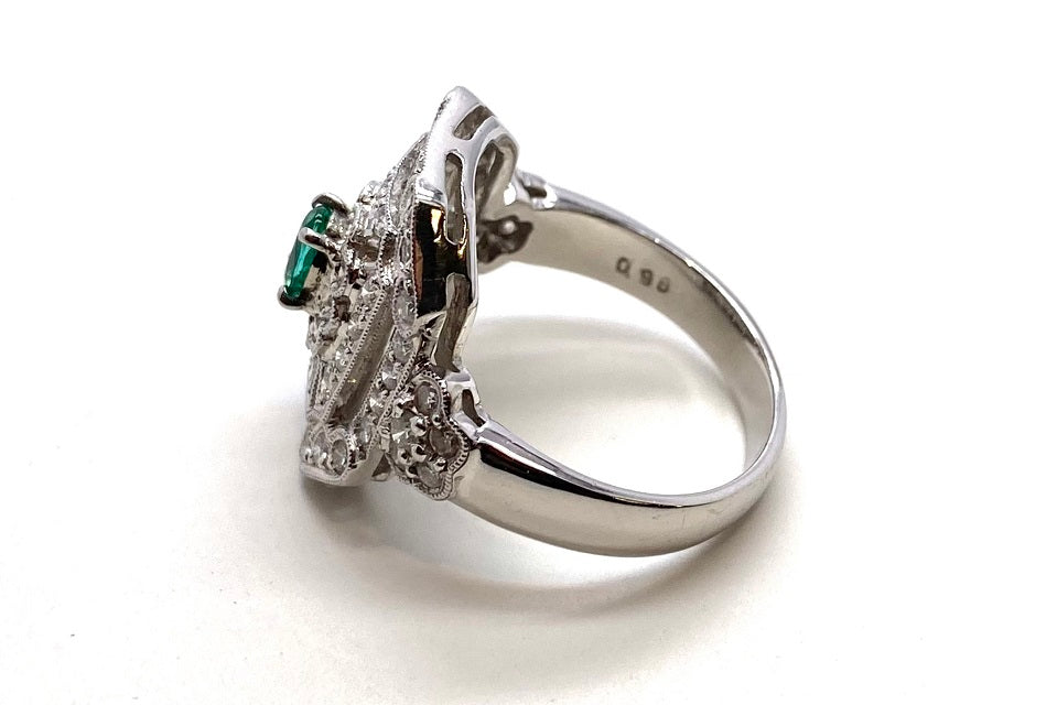 Paraiba Tourmaline Pt900パライバトルマリン ダイヤモンドリング (NO