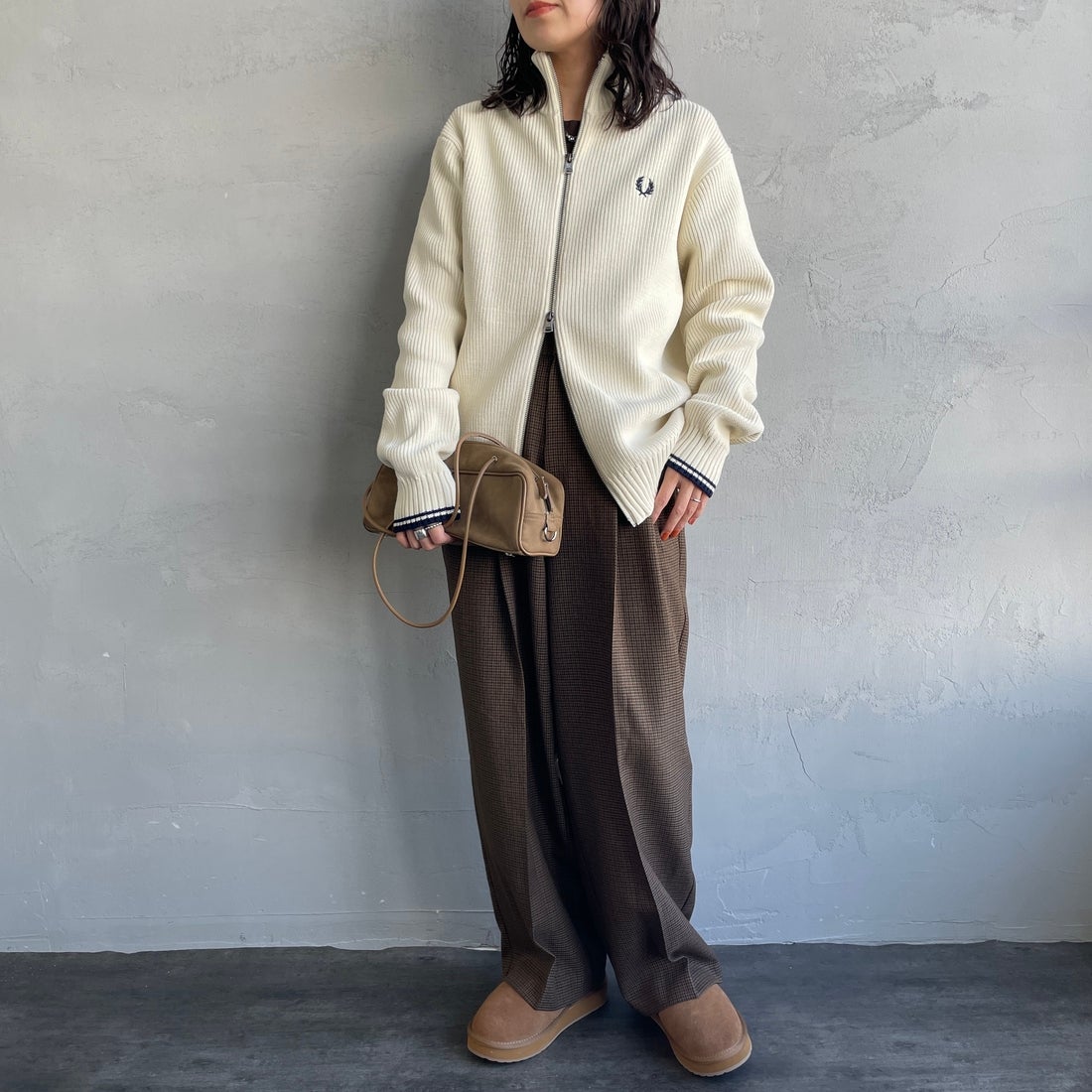 FRED PERRY [フレッドペリー] 別注 ドライバーズニット [FPM-25A-028JF