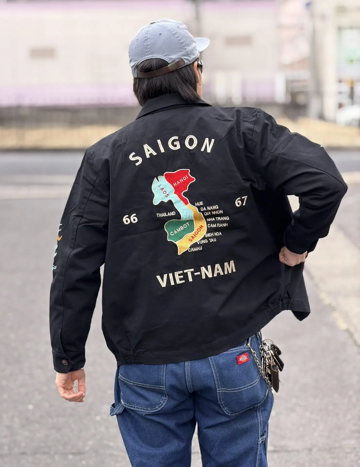 ベトジャン ブラック M L XL 2XL XXL 福 虎 ベトナムジャケット