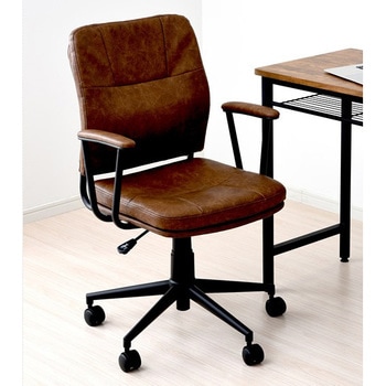 MBA-88(ABR/BK) パソコンチェア アンティーク調 PUレザー 1脚 YAMAZEN