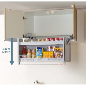 スイングダウンウォール ショートキャビネットタイプ(吊り戸棚用昇降棚