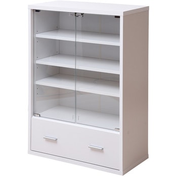 ガラスキャビネット 引き出し付き 収納ラック4段 6BOXシリーズ 6BOX