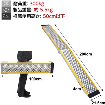 AR20FX-200CM-PC 折りたたみ式軽量アルミラダー Ruedamann 1個 AR20FX