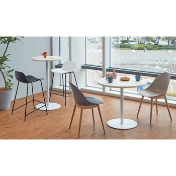 ラウンドカフェテーブル 白脚 直径80cm ストア・エキスプレス 食堂用