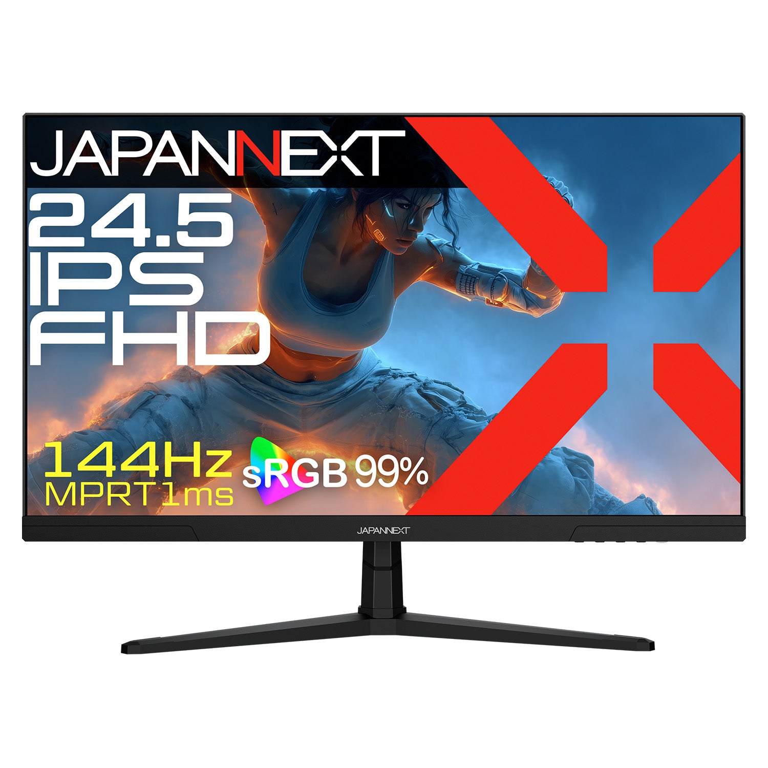 JAPANNEXT 24.5インチ IPSパネル搭載 144Hz/1ms(MPRT)対応 フルHD