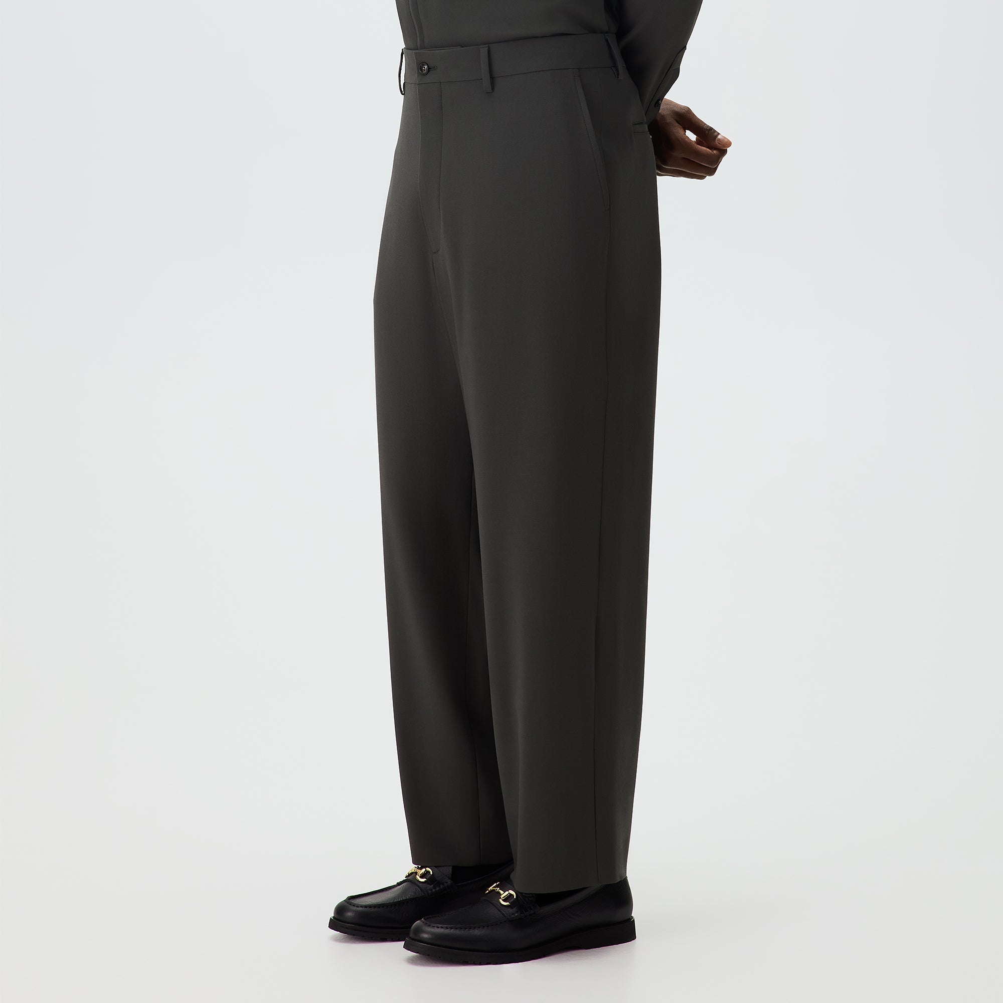 Giorgio Armani & Kith &Kin Milano Crepe Flat Front Trouser - Dark