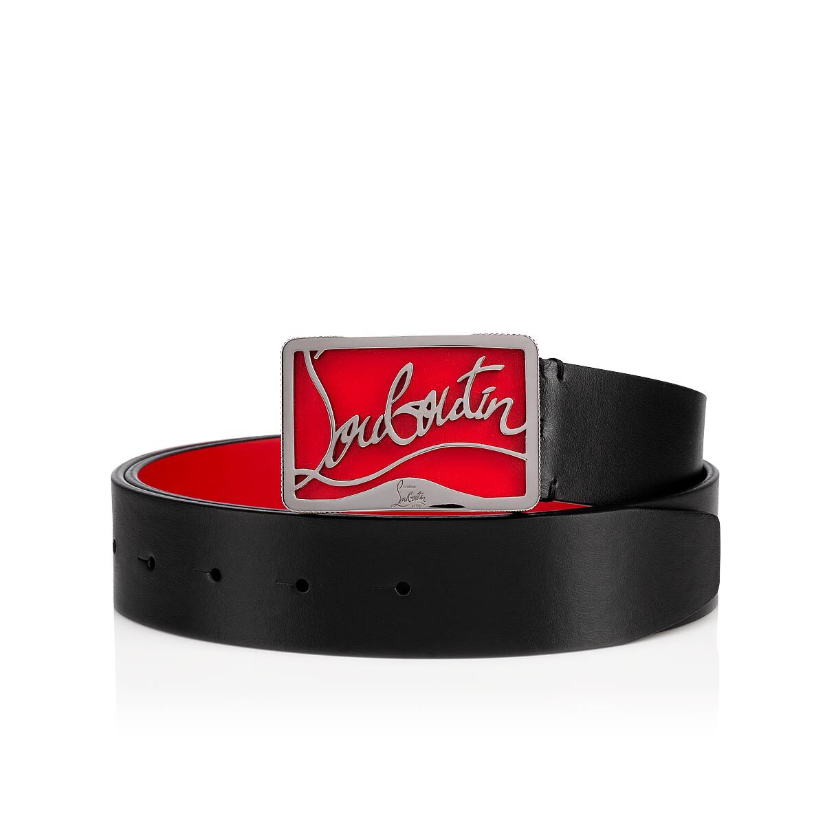 RICKY BELT 35 BLACK/RED/BLACK GUNMETAL Classic Leather - Belts