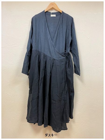 a+koloni(コロニー） 22107010 リネンカシュクールワンピース