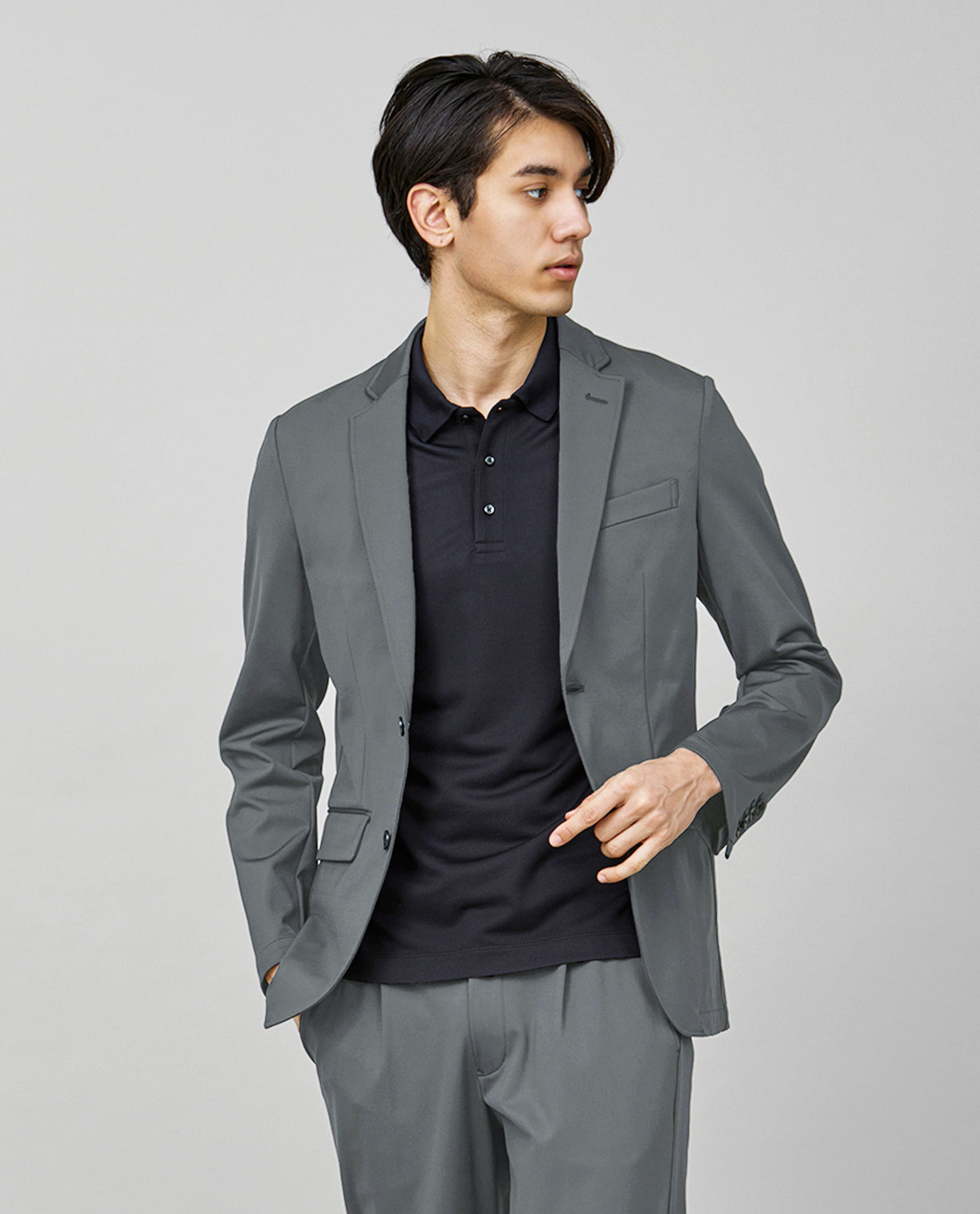 002_N 24HR-WEARABLE テーラードジャケット (スペースグレー) – K-3B