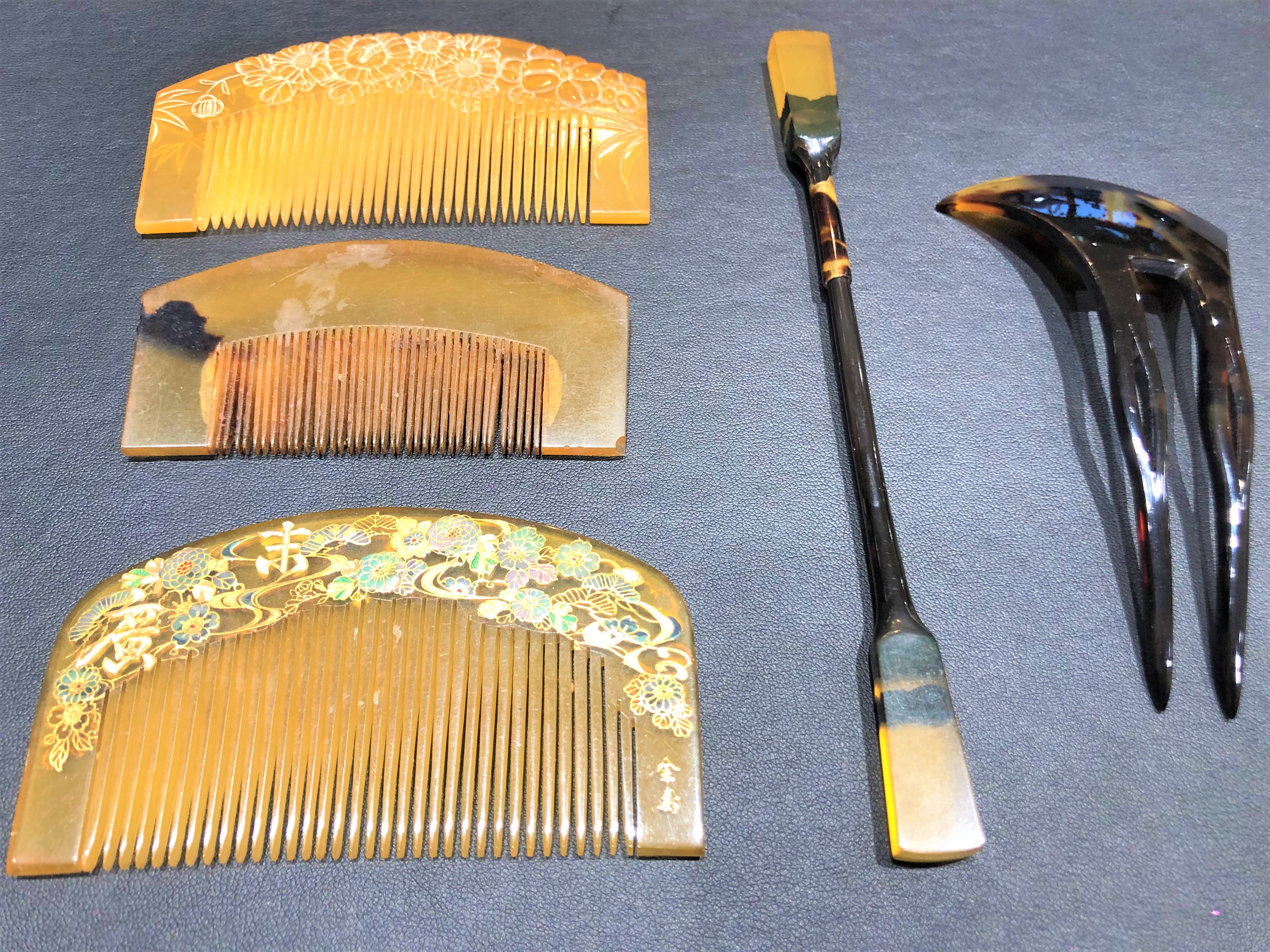 べっ甲 金細工 髪飾り＆簪（かんざし）＆櫛（くし）を名古屋市西区の