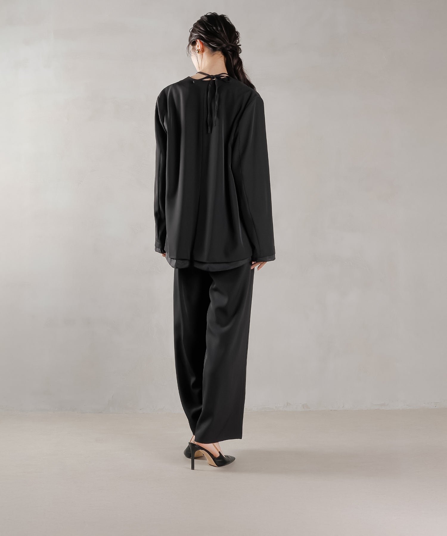 フロントシアージャケット ワイドパンツ オールインワン セットアップ