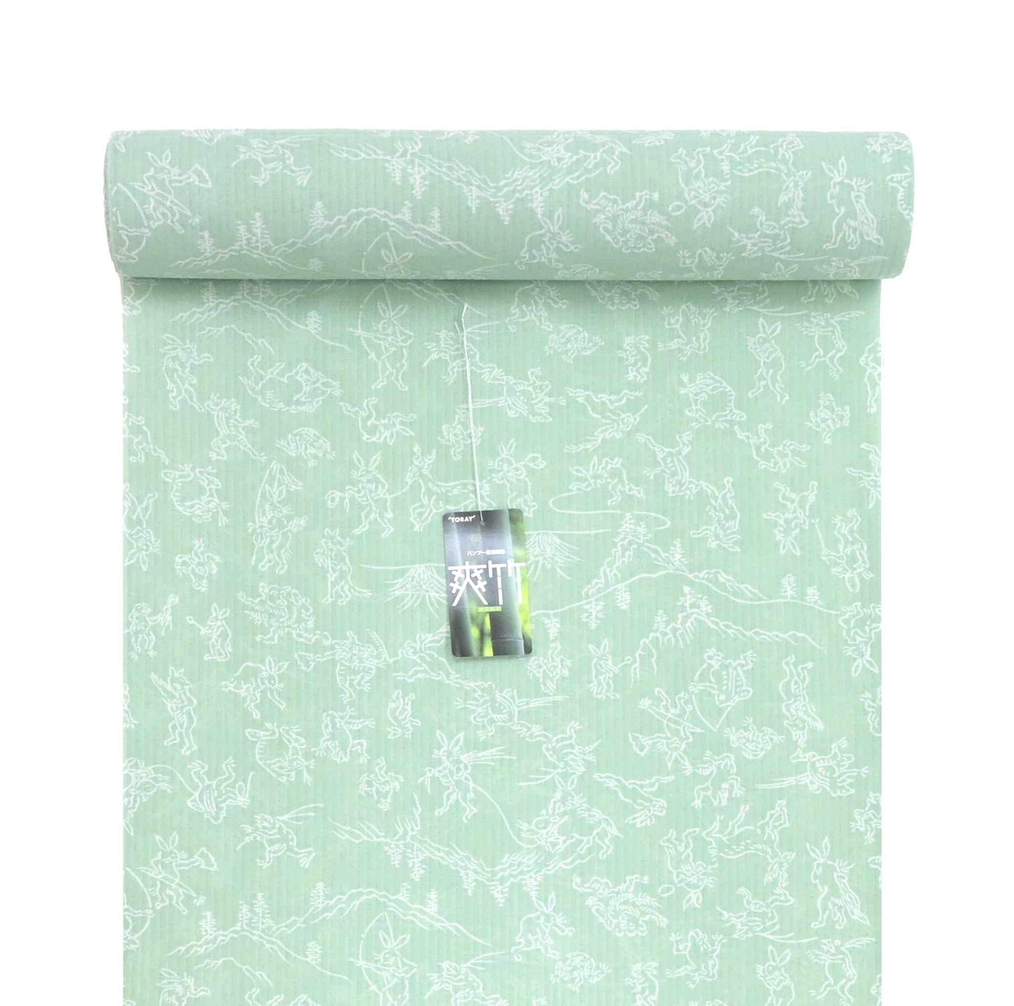 東レ爽竹】新開発ストレッチ長襦袢 「鳥獣戯画」薄緑 #スリーシーズン